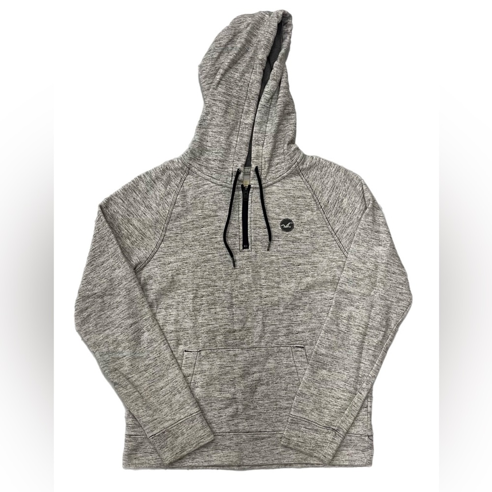 🎮 Hollister Heather Gray Quarter Zip Unisex Hoodie | Men’s Sz Sm